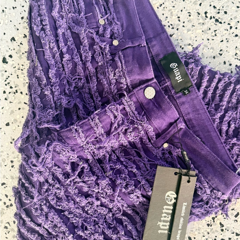Edgy Purple Bootcut Jeans - Picture 3 of 3
